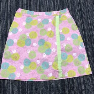 Lilly Pulitzer Skort Women's 8 Pink Green Cotton Blend Wrap